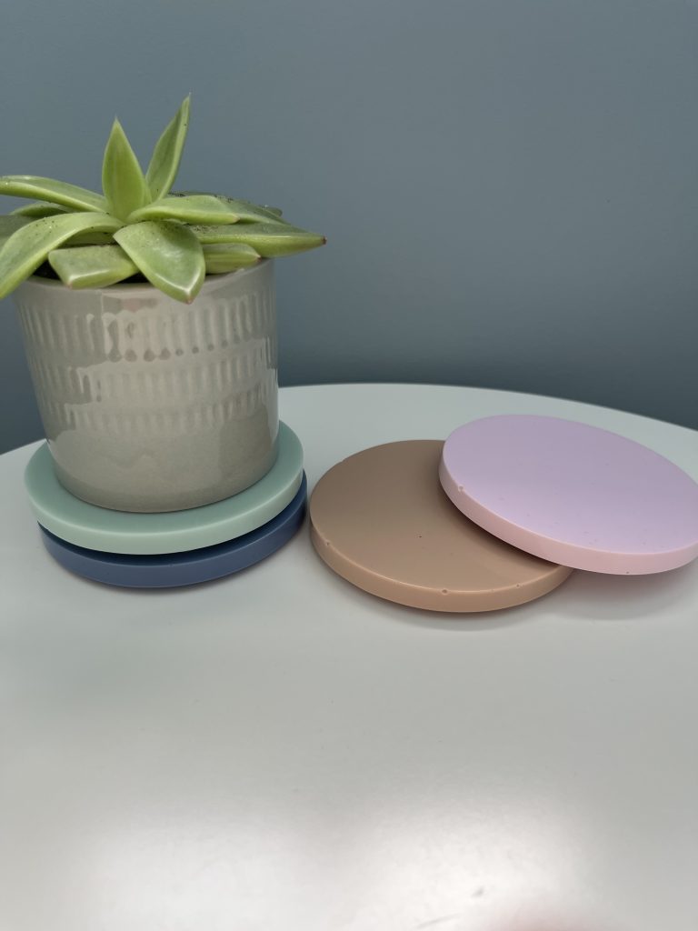 Pastel Coloured resin coasters 